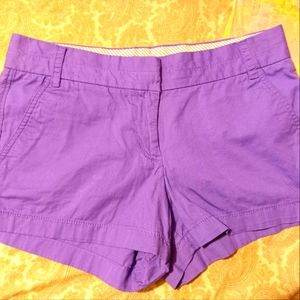 J. Crew Purple Cotton Broken-in Chino Shortie Shorts Wms Sz 6